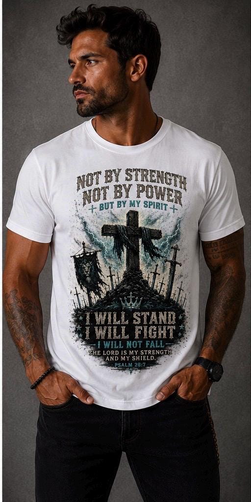 Not By Strength, Not By Power Christian Warrior T-Shirt
