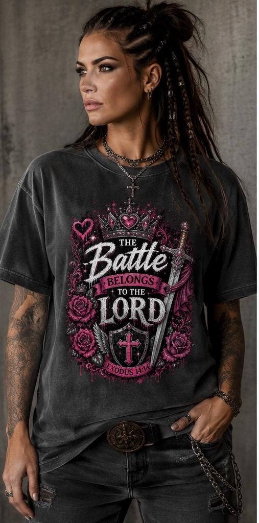 The Battle Belongs to the Lord Christian Warrior T-Shirt
