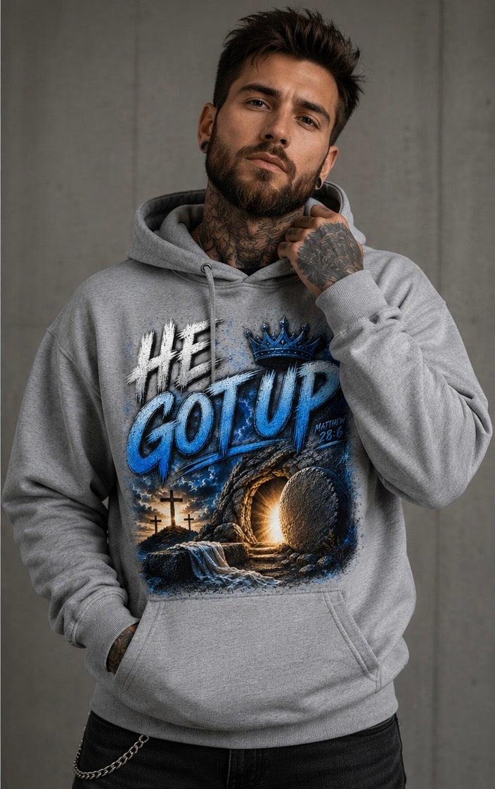 He Got Up Christian hoodie
