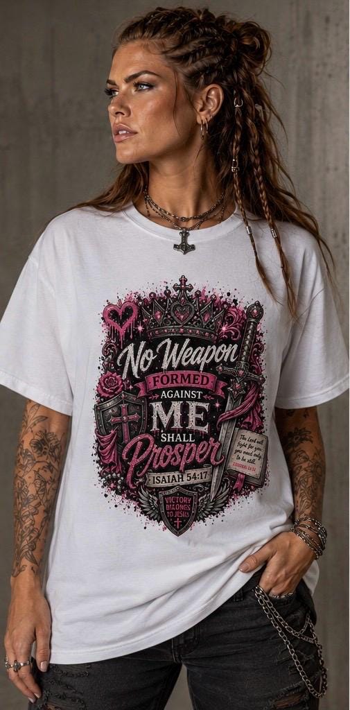 No Weapon Formed Against Me Shall Prosper Isaiah 54:17 Christian T-Shirt