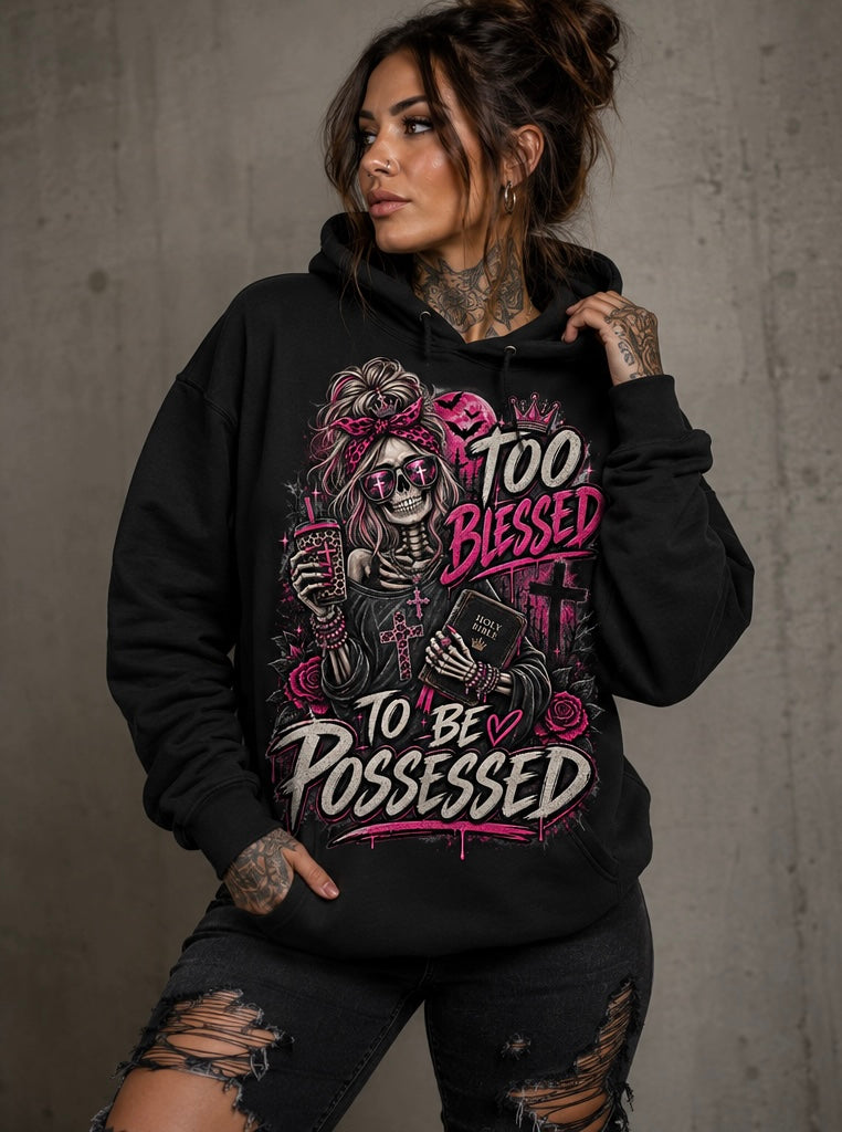 Too blessed to be possessed Christian hoodie