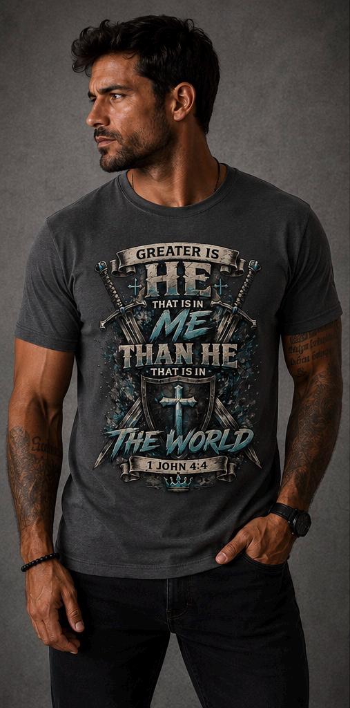 Greater Is He Christian Warrior T-Shirt