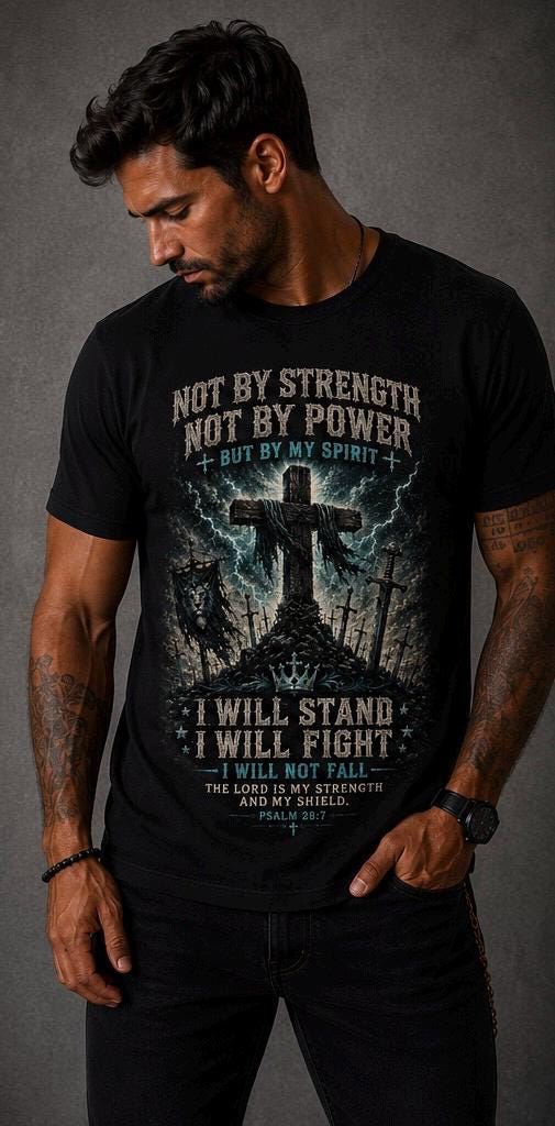 Not By Strength, Not By Power Christian Warrior T-Shirt