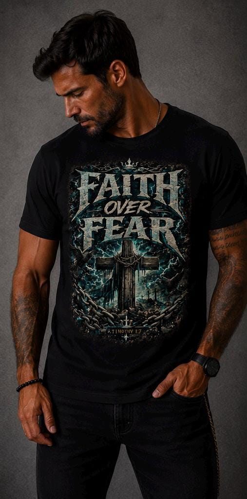 Faith Over Fear Christian Warrior T-Shirt