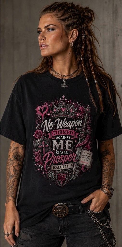 No Weapon Formed Against Me Shall Prosper Isaiah 54:17 Christian T-Shirt