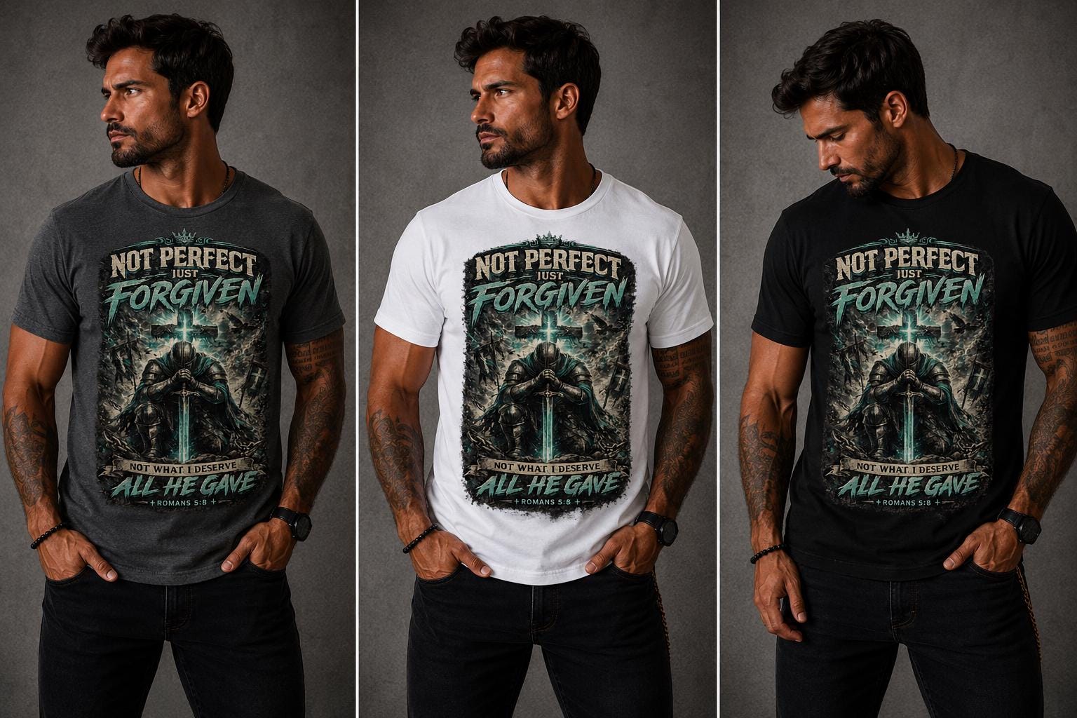 Not Perfect, Just Forgiven Christian Men’s T-Shirt