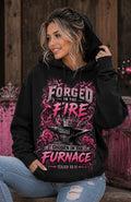 Forged in the Fire Christian pink hoodie