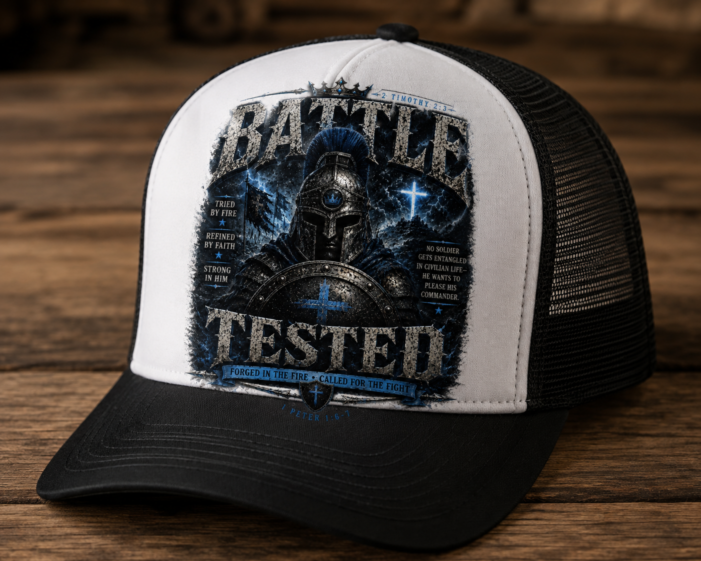 Battle Tested Christian trucker cap