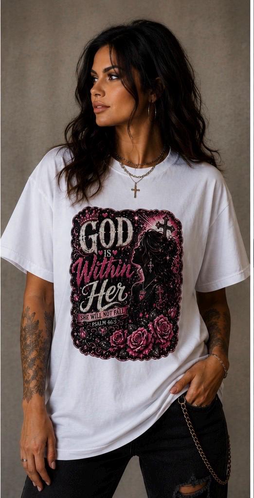 God Is Within Her, She Will Not Fall T-Shirt