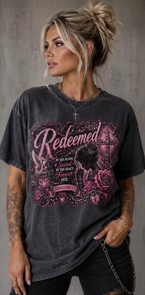 Redeemed – Christian Graphic T-Shirt