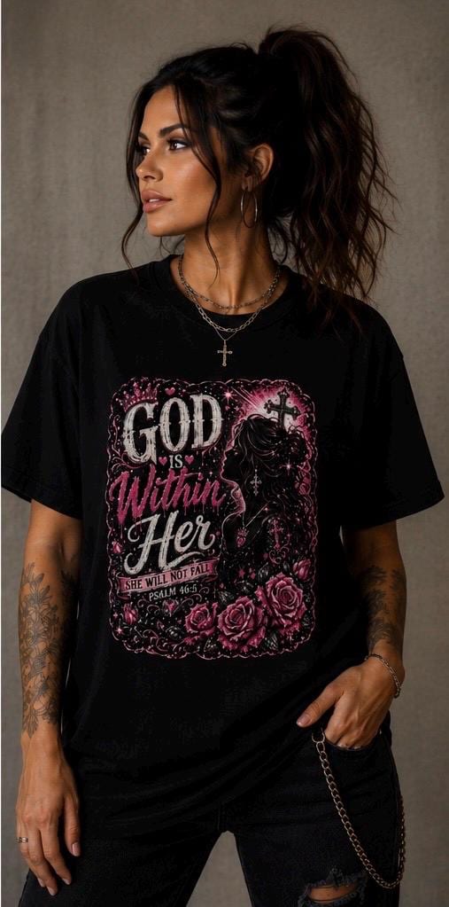 God Is Within Her, She Will Not Fall T-Shirt
