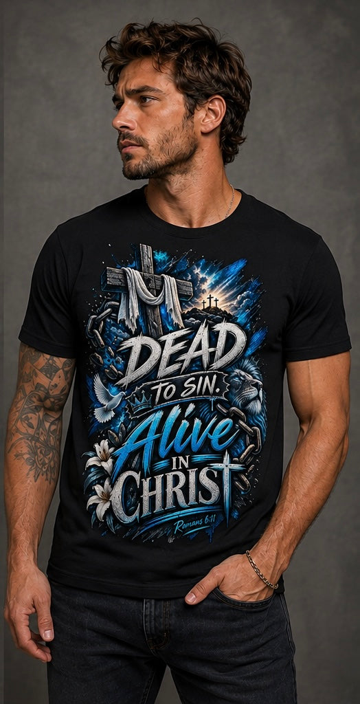 Dead to Sin. Alive in Christ Christian tee