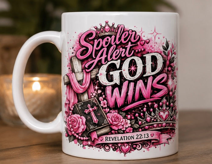 Spoiler Alert… God wins 11 oz mug