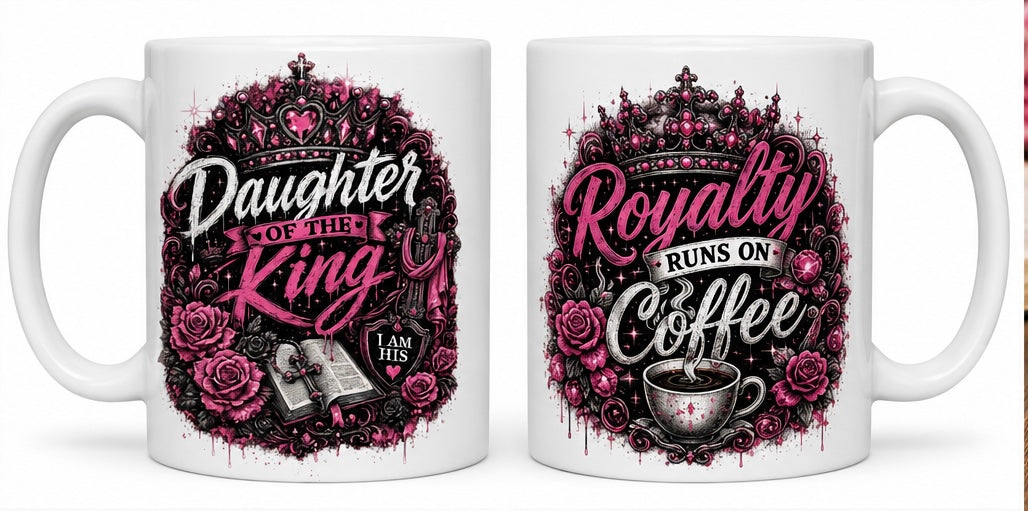 Daughter of the King/Royalty runs on Coffee mug