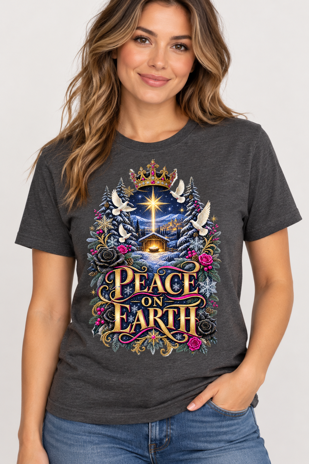 Peace on Earth Christian Christmas T-Shirt