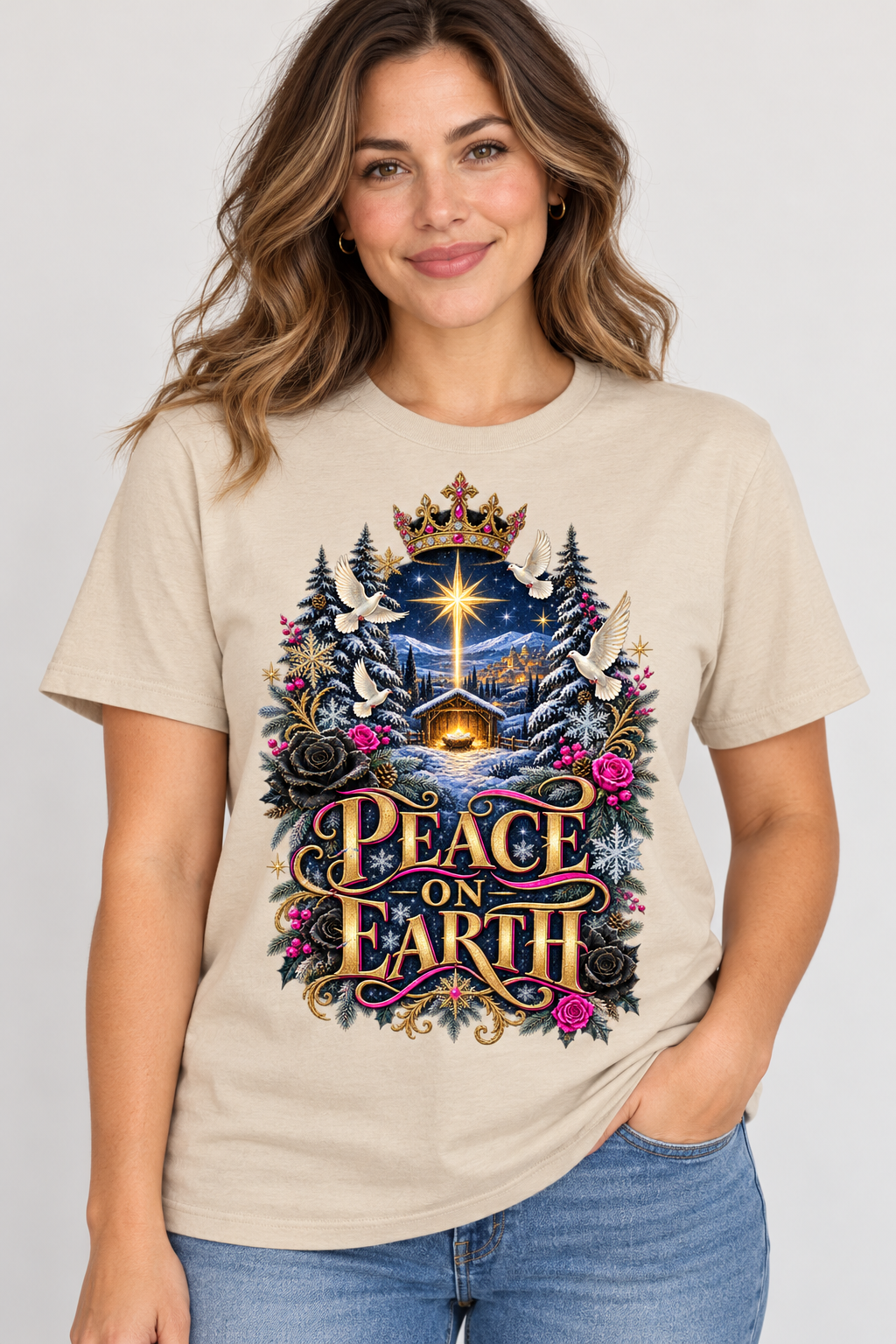 Peace on Earth Christian Christmas T-Shirt