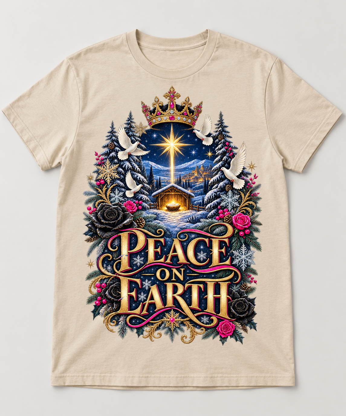Peace on Earth Christian Christmas T-Shirt