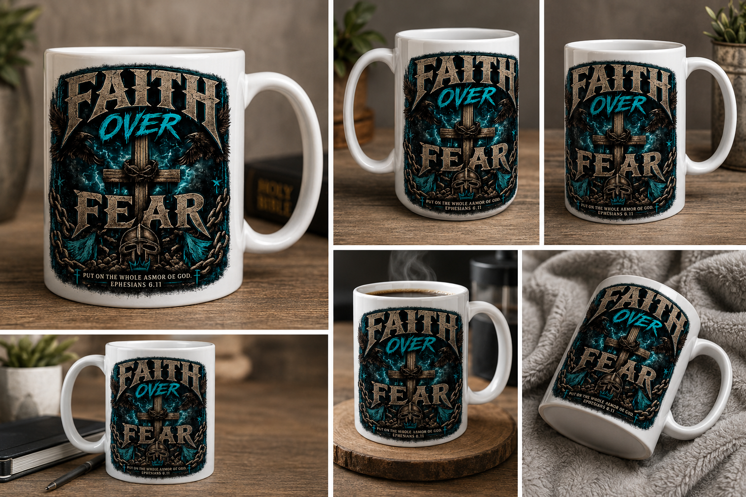 Faith over Fear blue 11 oz mug