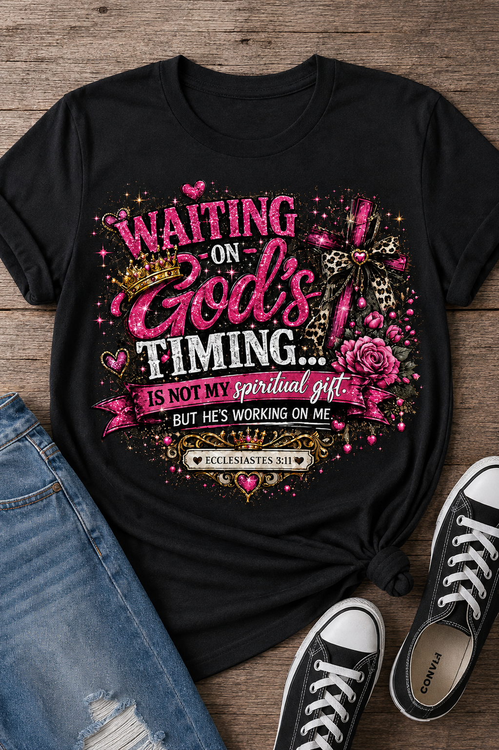 Waiting on God’s timing Christian tee