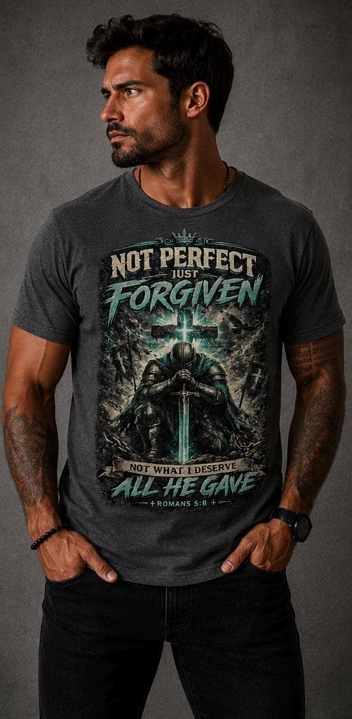 Not Perfect, Just Forgiven Christian Men’s T-Shirt
