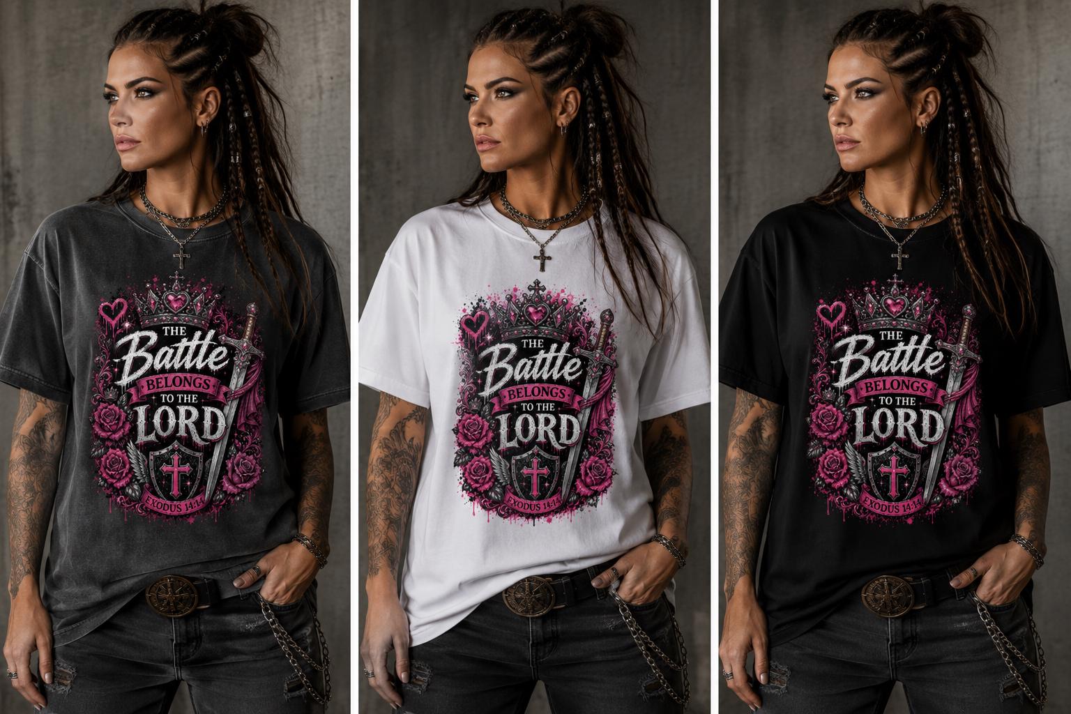 The Battle Belongs to the Lord Christian Warrior T-Shirt