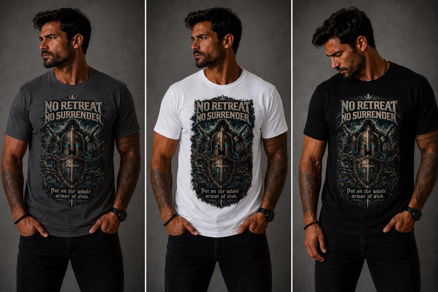 No Retreat, No Surrender Christian Warrior T-Shirt