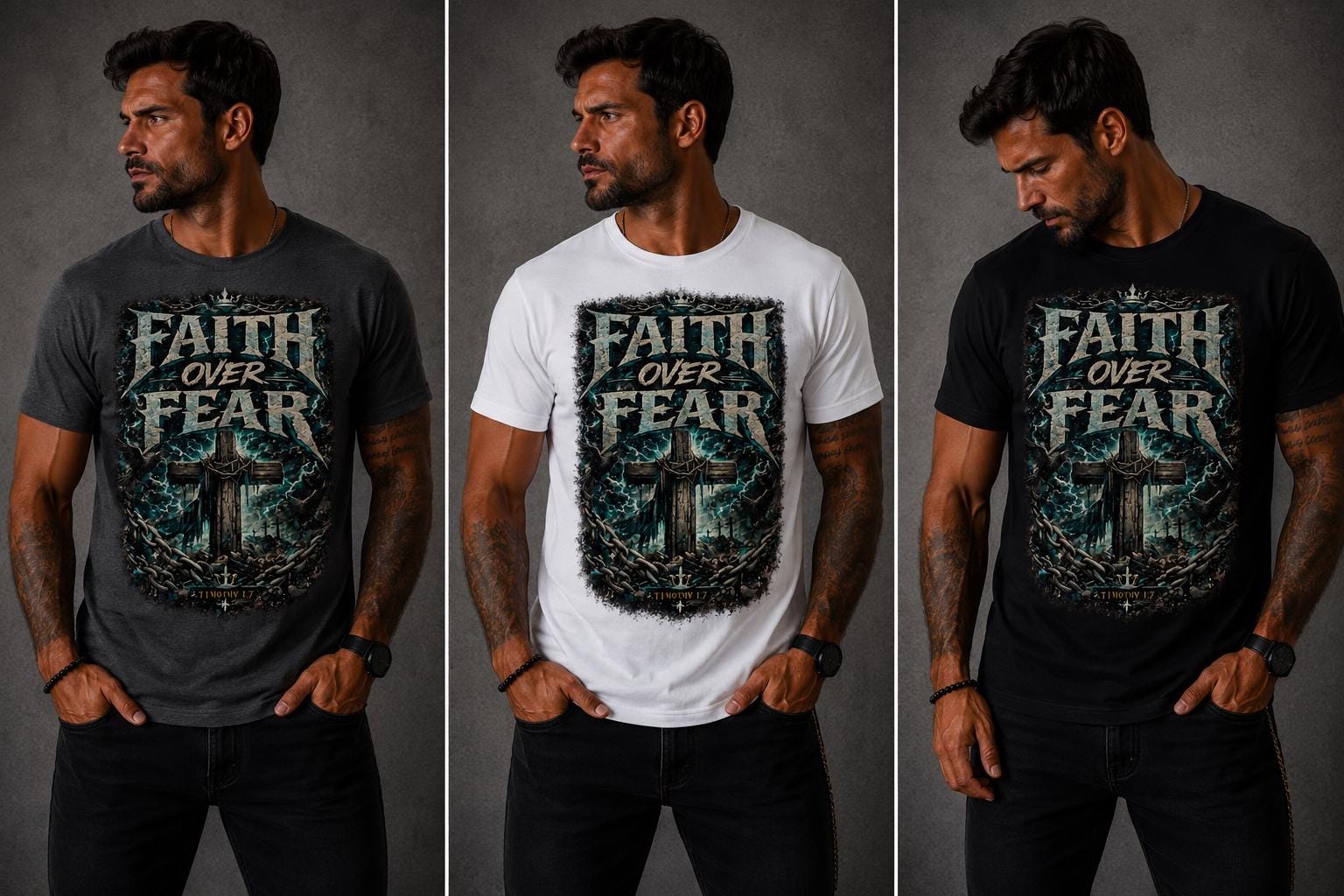 Faith Over Fear Christian Warrior T-Shirt