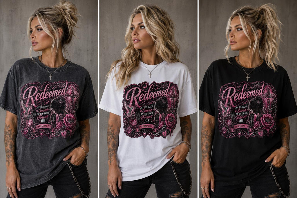 Redeemed – Christian Graphic T-Shirt
