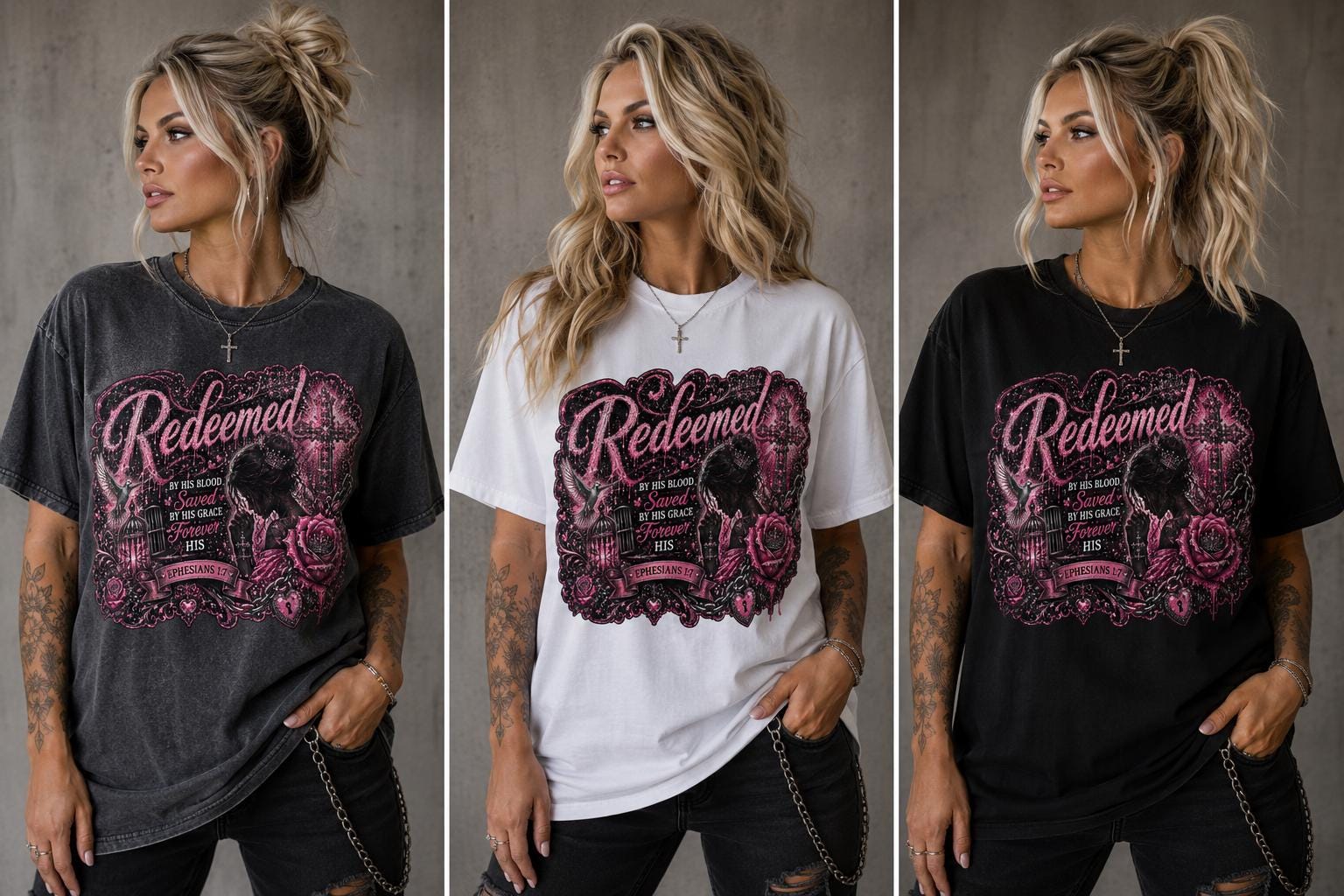Redeemed – Christian Graphic T-Shirt