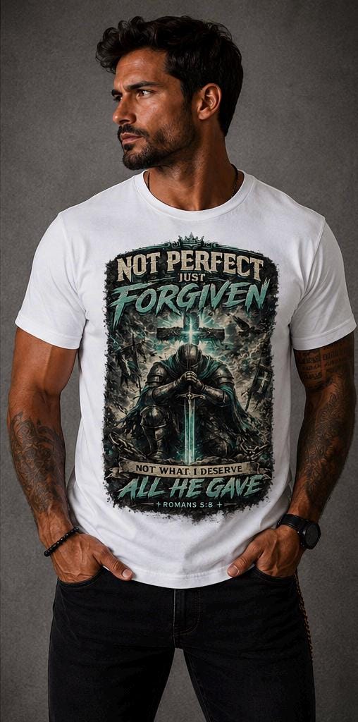 Not Perfect, Just Forgiven Christian Men’s T-Shirt