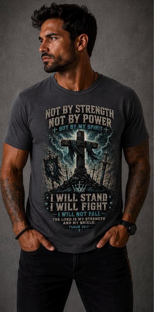 Not By Strength, Not By Power Christian Warrior T-Shirt