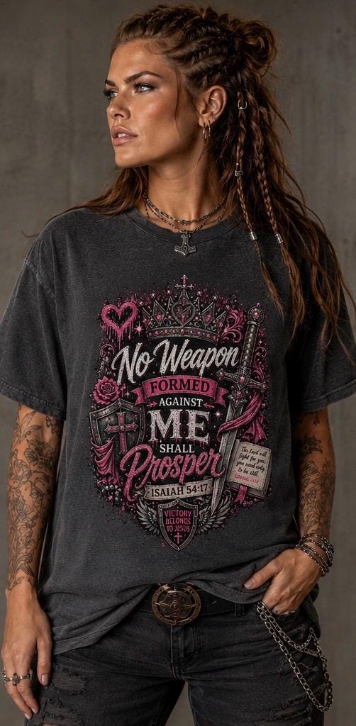 No Weapon Formed Against Me Shall Prosper Isaiah 54:17 Christian T-Shirt