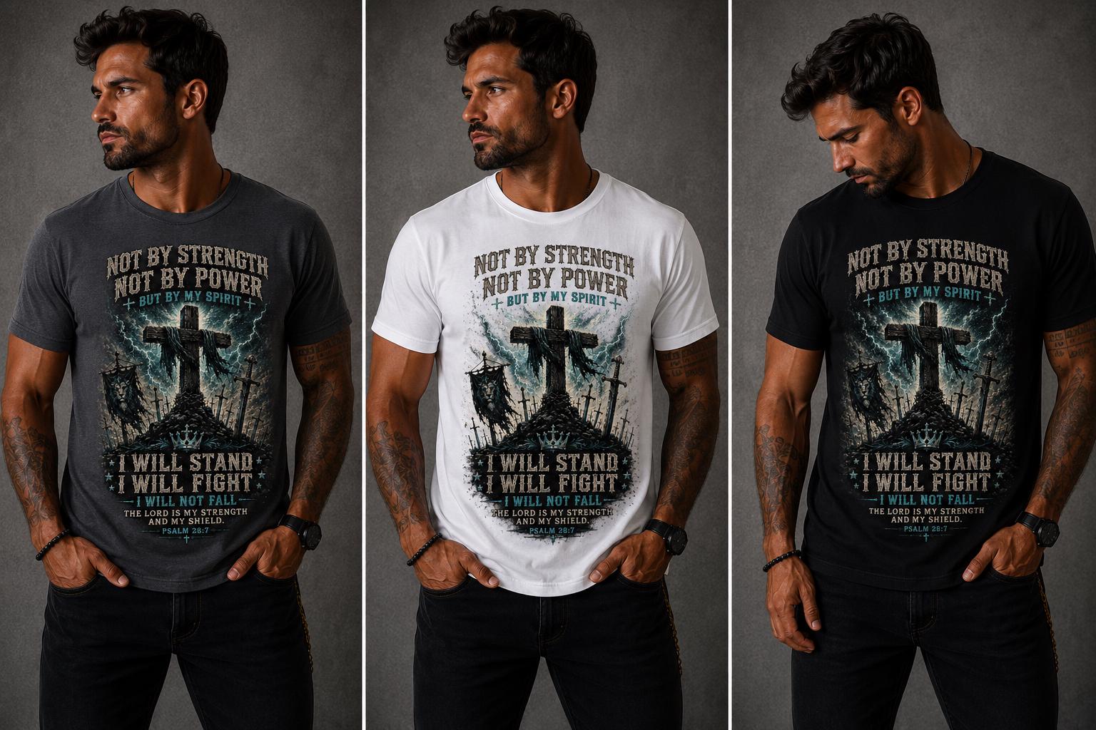 Not By Strength, Not By Power Christian Warrior T-Shirt
