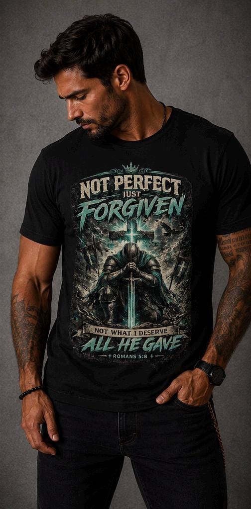 Not Perfect, Just Forgiven Christian Men’s T-Shirt